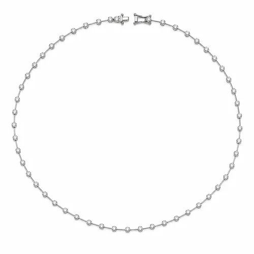 Colar Riviera 40 cm com 59 Diamantes de 5 Pontos em Ouro Branco 18K