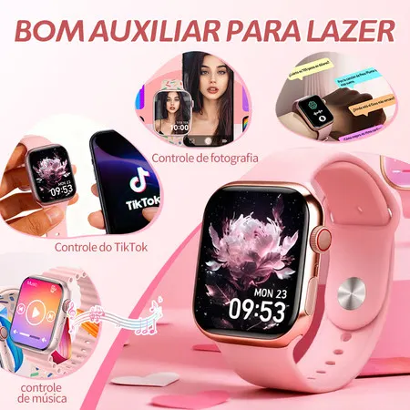 【Envio de São Paulo📦】Smartwatch 38mm HD Tela de Toque Relógio Inteligente Bluetooth Chamada Esportes ao ar livre