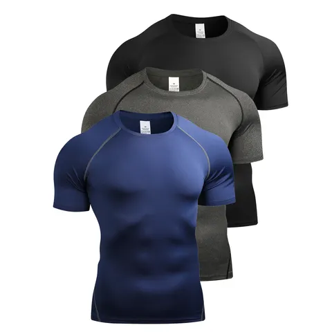 Camiseta de Compressão Masculina para Verão, Roupas Esportivas, Camiseta de Corrida, Tops Esportivos Elásticos de Secagem Rápida, Camisetas de Academia e Fitness para Homens