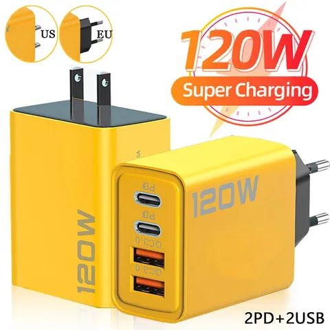 Carregador de parede PD USB tipo C, carregador rápido, carga rápida 3.0, adaptador para iPhone 15, 14, 13, Samsung, Xiaomi, 120W
