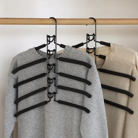 5 pçs multi-camadas pendurado armário cabide com ganchos organizador de economia de espaço para armário casacos camisas vestidos jaquetas pendurado armazenamento