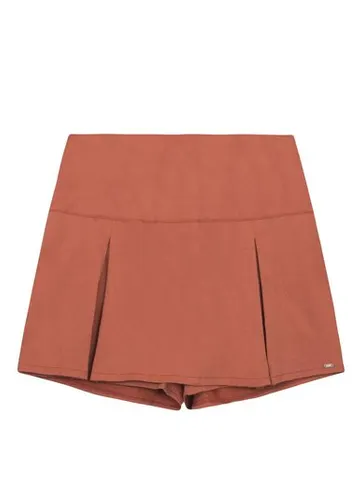 Short-Saia em Tecido Bengaline para Menina Marrom