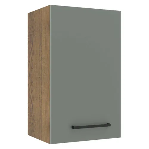 Armário Aéreo Madesa Agata 40 cm 1 Porta Rustic/Cinza