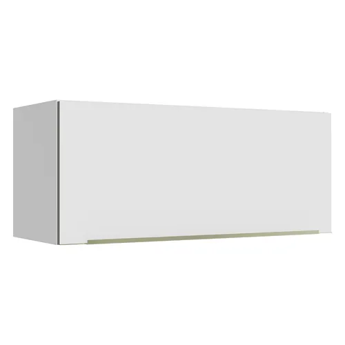 Armário Aéreo Madesa Lux 80 cm 1 Porta Basculante Branco/Branco Veludo