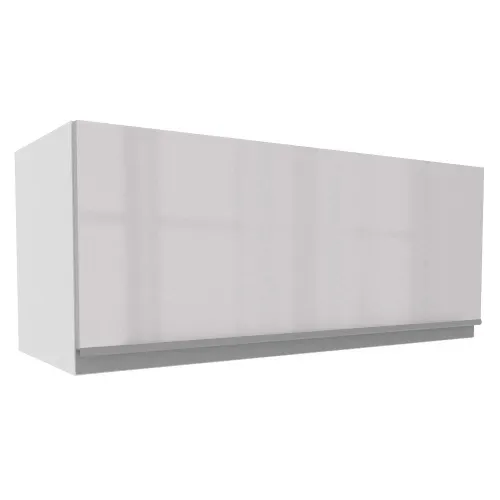 Armário Aéreo Madesa Acordes 100% MDF 80 cm 1 Porta Basculante Branco Brilho