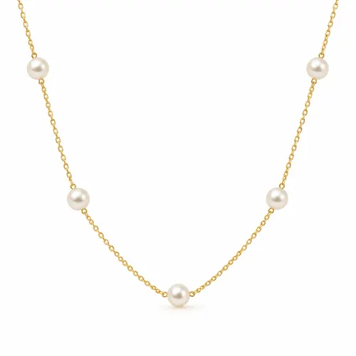 Colar de Pérolas 45 cm em Ouro 18K