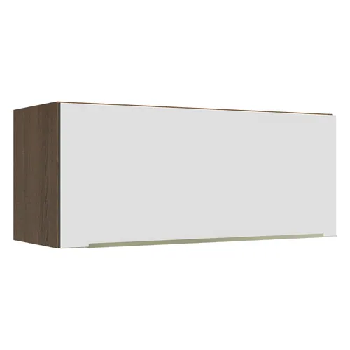 Armário Aéreo Madesa Lux 80 cm 1 Porta Basculante Rustic/Branco Veludo