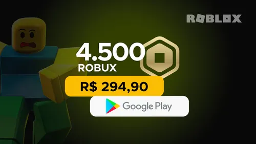 Roblox - 4.500 Robux com Google Play