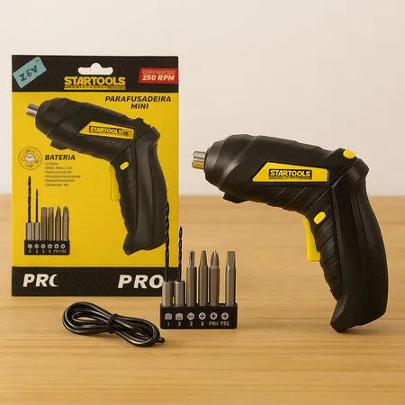 Parafusadeira a Bateria 3,6V Carregador Bivolt com Acessórios Startools