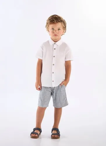 Camisa Infantil Masculina em Algodão Voil (Branco) Up Baby