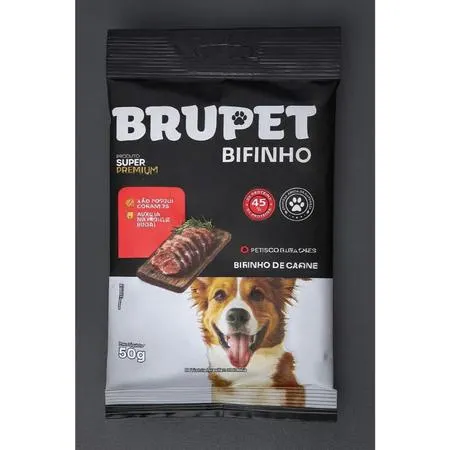 Bifinho Brupet 50g Sabor Carne Super Premium sem Corante Higiene Bucal