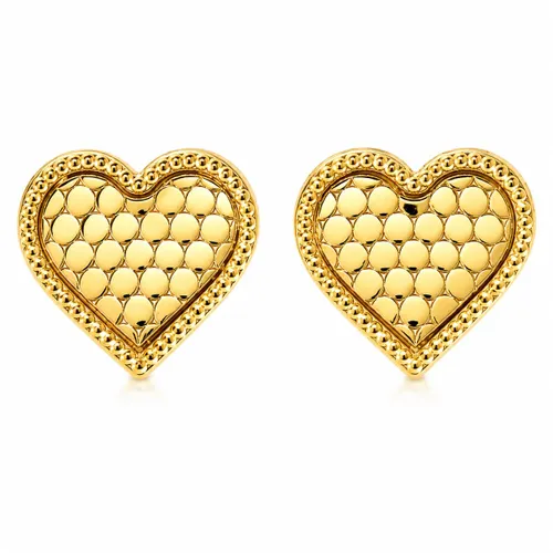 Brinco Coração Diamantado 1 cm em Prata 925 Banhada a Ouro