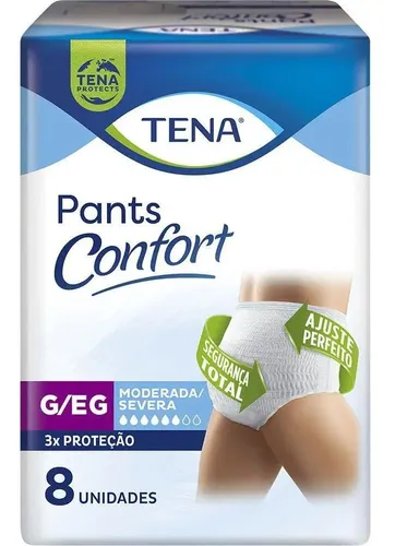 Roupa Intima Tena Pants Confort G/eg com 8 Unidades