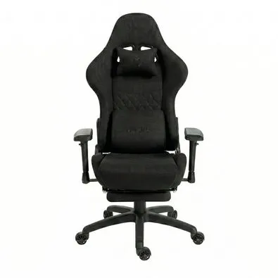 Cadeira Gamer Husky Tempest 4D, Até 145kg, Braços 4D, Almofadas, Reclinável 150º, Tecido, Descanso para Pés, Preta Tecido - HCG700PTT4D