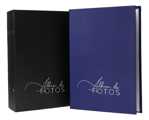 Álbum Fotográfico 10x15 Lb 2 Unidades 512 Fotos Preto Azul