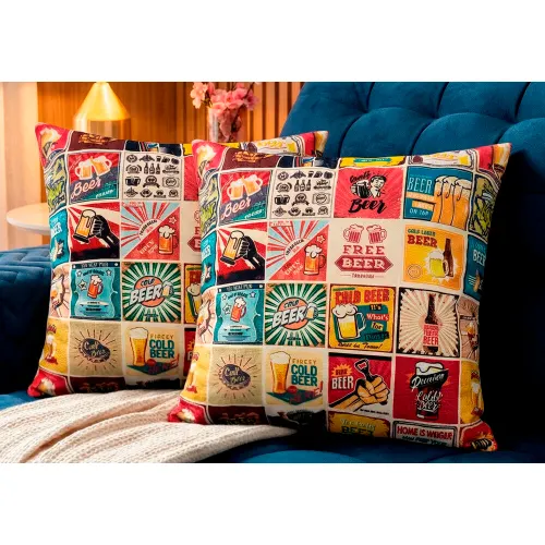 Almofadas Kit Plumie de 45x45cm 2 Uni Estampadas Las Vegas Cama inBox