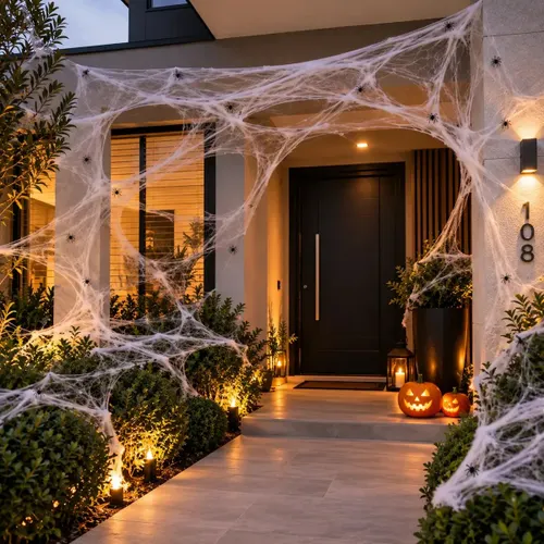 Kit 5 Teia de Aranha Branca com 10 Aranhas Homem Aranha Halloween Dia das Bruxas Nuun