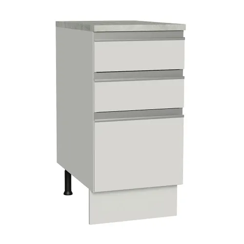 Balcão Madesa Glamy 40 x 60 cm 3 Gavetas (Com Tampo) Branco