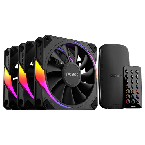 Kit Cooler Fan PCYES Sangue Frio 3 ARGB Black Vulcan 120mm K3ARGBSF3BR