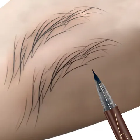 Lápis de sobrancelha ultrafino, à prova d'água, profissional, à prova de suor, delineador líquido, dupla finalidade, durável, arte de maquiagem