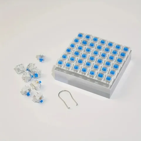 50/100 peças de Switches para Teclado Mecânico Azul, Preto, Vermelho, Marrom, com Haste Cruzada, Hot Swappable, DIY, com Extrator de Keycaps