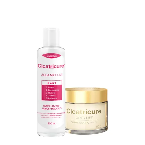 Kit Cicatricure Gold Lift Creme Diurno 50g e Água Micelar 200ml