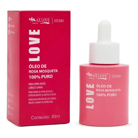Óleo de Rosa Mosqueta 100% Puro 30ml - Max Love Todo Tipo D
