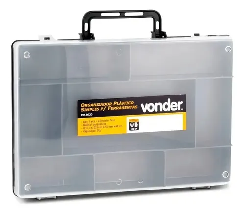Caixa de Ferramentas Vonder Trasparente Vd8020 Preto