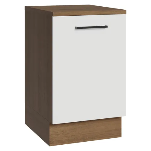 Balcão de Cozinha 50 x 60cm 1 Porta (Com Tampo) Rustic/Branco Agata Madesa