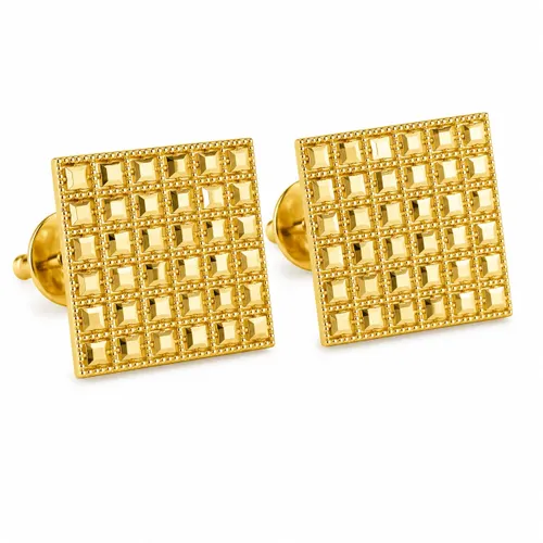 Brinco Quadrado Trançado 1,3 cm em Ouro 18K