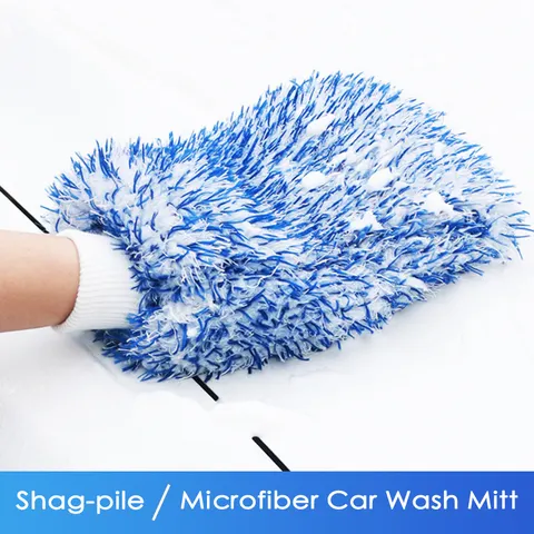 Luva de lavagem de carro de pelúcia microfibra grossa luvas de limpeza de carro acessórios de lavagem automática ferramentas de limpeza de carro