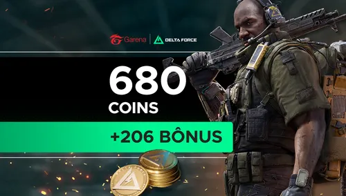 Garena Delta Force Mobile - 680 Delta Coins + Bônus de 206