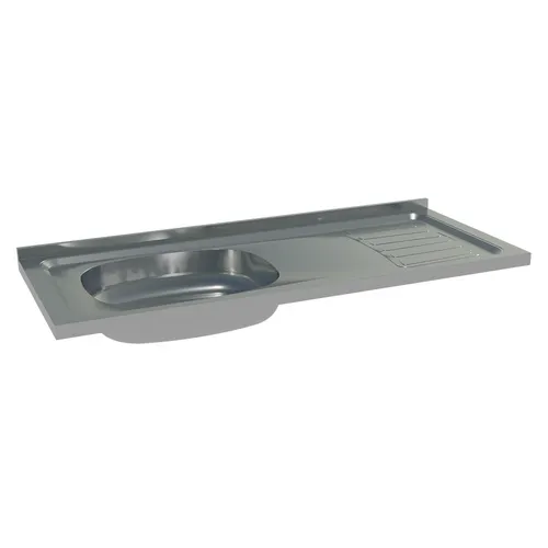 Pia de Aço Inoxidável 105 x 44 cm para Cozinhas Emilly,Lille e Gourmet Madesa