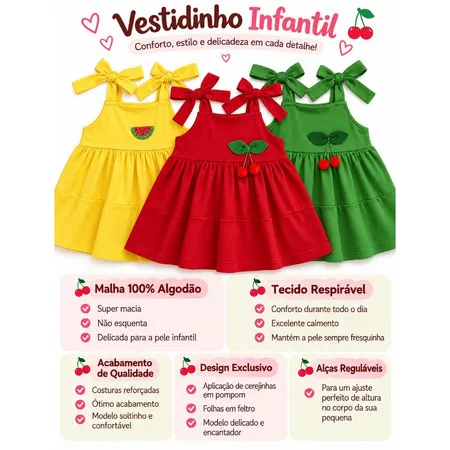 Vestido de malha para bebê de 3 meses a meninas de 5 anos confortável modelo princesa