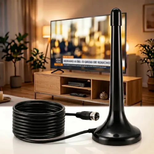 Antena Digital Interna Externa Hdtv 4k Uhf Cabo 3 Metros para Smart Tv Led Lcd Tv Tubo Conversor Tv Aberta Sinal 360km Canais Abertos sem Mensalidade Digital Terrestre Longo Alcance Brasiliana Tech