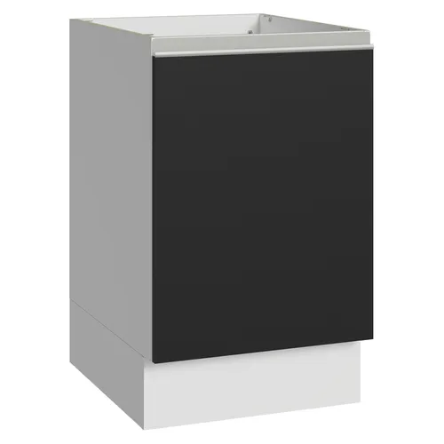 Balcão de Cozinha 50 x 60cm 1 Porta (Sem Tampo) Branco/Preto Glamy Madesa