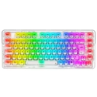 Teclado sem Fio Mecânico Gamer Redragon ELF Pro, RGB, USB e Bluetooth, ABNT2, Cristalino Transparente - K649CT-RGB-PRO PT
