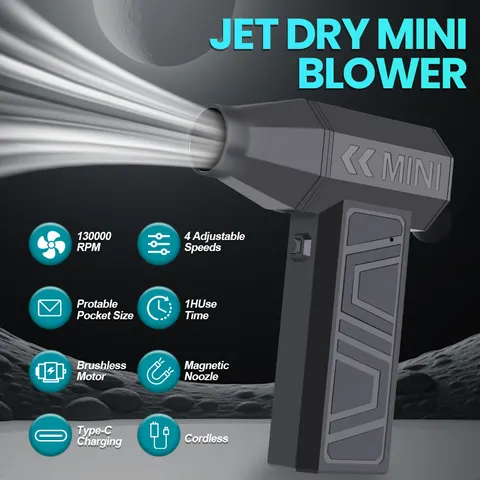 Soprador de ar elétrico com turbina, acessórios para secador de cabelo portátil, ferramentas de limpeza, soprador de ar para carros, tipo C, carregamento.