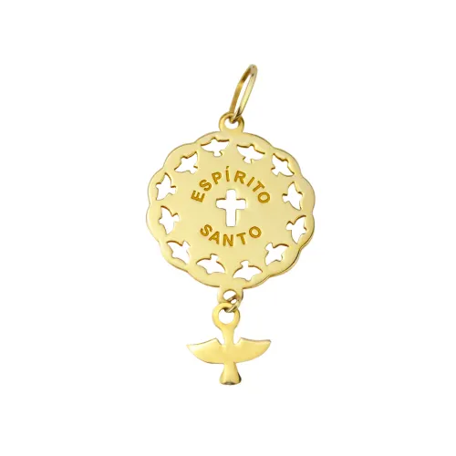 Pingente Placa Divino em Ouro 18K