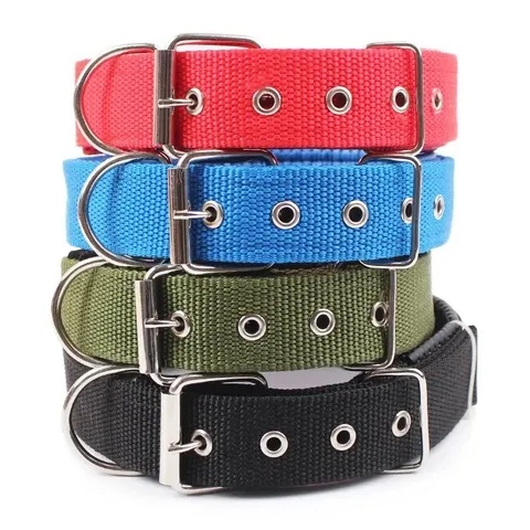 Coleira de Nylon Sólida para Cães, Durável e Ajustável, para Cães Pequenos, Médios e Grandes