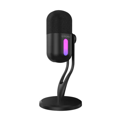 Microfone PCYES Gamer Hylia USB RGB com Mute e Cápsula Condensadora
