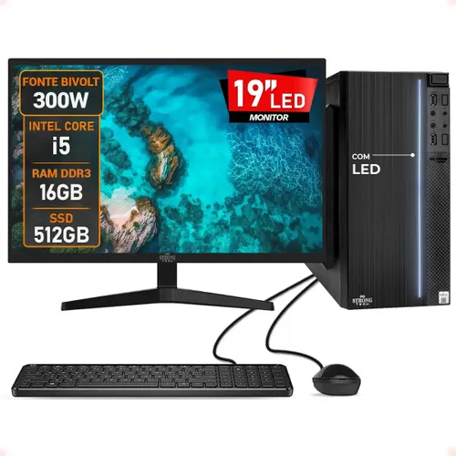Pc Completo Intel I5 16gb Ssd 512gb Monitor 19 Led 300w L2f 512 Gb 16 Gb Intel Hd Graphics