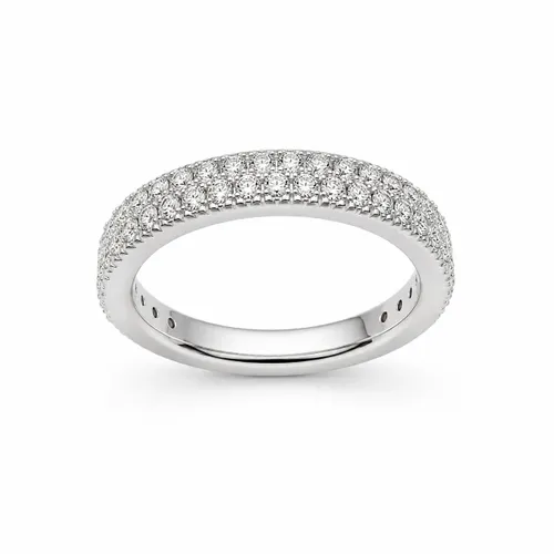 Anel Cravejado com Zircônias 4 mm em Prata