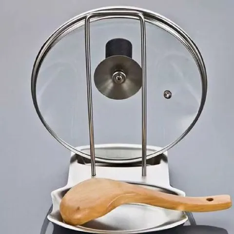 Suporte para Tampa de Panela em Aço Inoxidável, Organizador Multifuncional para Utensílios e Armazenamento de Louças