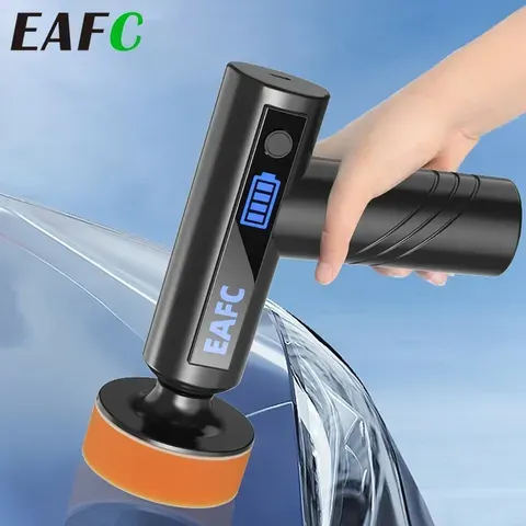 Eafc polidor de carro sem fio, polidor portátil 4500mah, máquina de polimento de carro, ferramenta elétrica para limpeza de corpo de carro, reparo de depilação