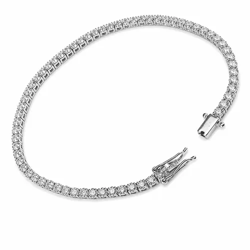 Pulseira 20 cm Riviera com 64 Diamantes 1,5 Pontos em Ouro Branco 18K