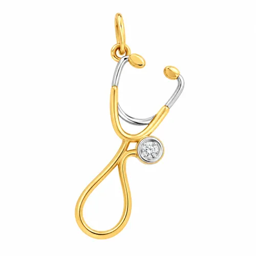 Pingente Medicina com 1 Diamante em Ouro 18K