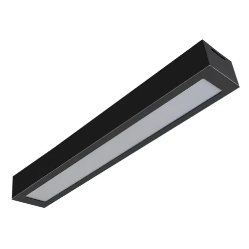 Plafon Led Sobrepor Retangular 18w Preto Valência - LED BRANCO QUENTE (3000K)