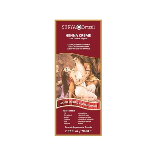 Henna Creme Natural Surya Louro Escuro Avermelhado