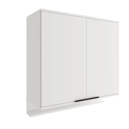 Armário Aéreo de Cozinha Miami 800mm 2 Portas c Porta Temperos Carraro Branco